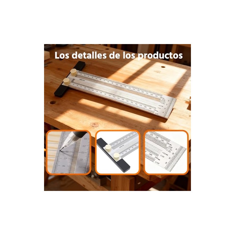 Reglas t de marcado de carpintería de ultra precisión set,