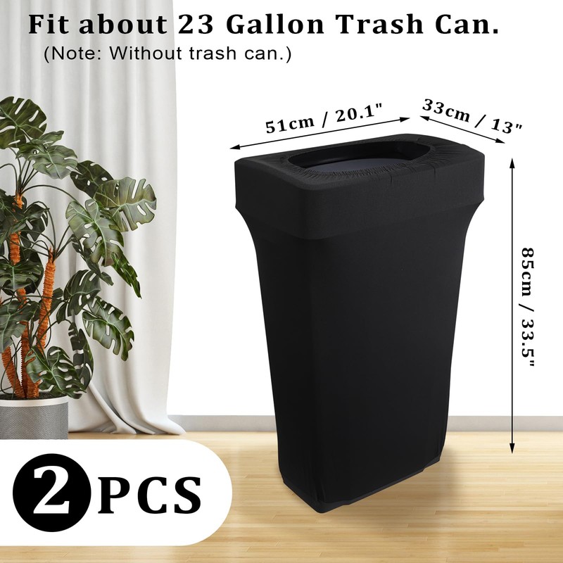 BSTKEY 23 Gallon Stretch Spandex Trash Can Cover, 2 Pack