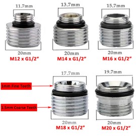 Brass Faucet Adapter, Male Thread Bathroom Tap Aerator Connector for Sink Faucet Water Purifier Adapter Aerator (M16 X G1/2")