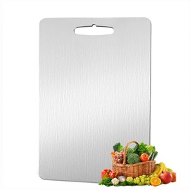 Titanium Cutting Boards 100% Pure Titanium for Kitchen .Cutting Edge Hygiene & Durability.Double sided food-grade Titanium Cutting Board For Meats Fruits And Vegetables.Easy to Clean 13 * 10