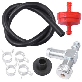 Anxingo Fuel Line Filter with 33/64" Fuel Gas Tank Grommet Shut-Off Valve for Honda GX240 3000 5000 6250 Watts Craftsman Coleman Powermate Generator Snowblower