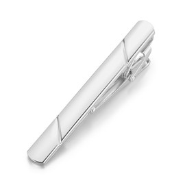 Mens Tie Clip Stainless Steel Metal Simple Necktie Tie Bar Clasp Clip Clamp Pins Sliver Color Minimalist for Men Business & Party Wedding Anniversary Best Gift (Silver)