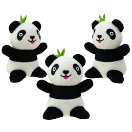 YOUBEMAGIC Panda Plush Dog Toy Squeaky Toy, Interactive Hide and Seek Replacement Dog Toys for Small & Medium Dogs (3Pcs Squeaky Panda)