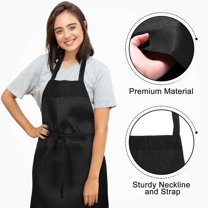 24 Pack Bib Aprons, Unisex Apron No Pocket Bulk Machine