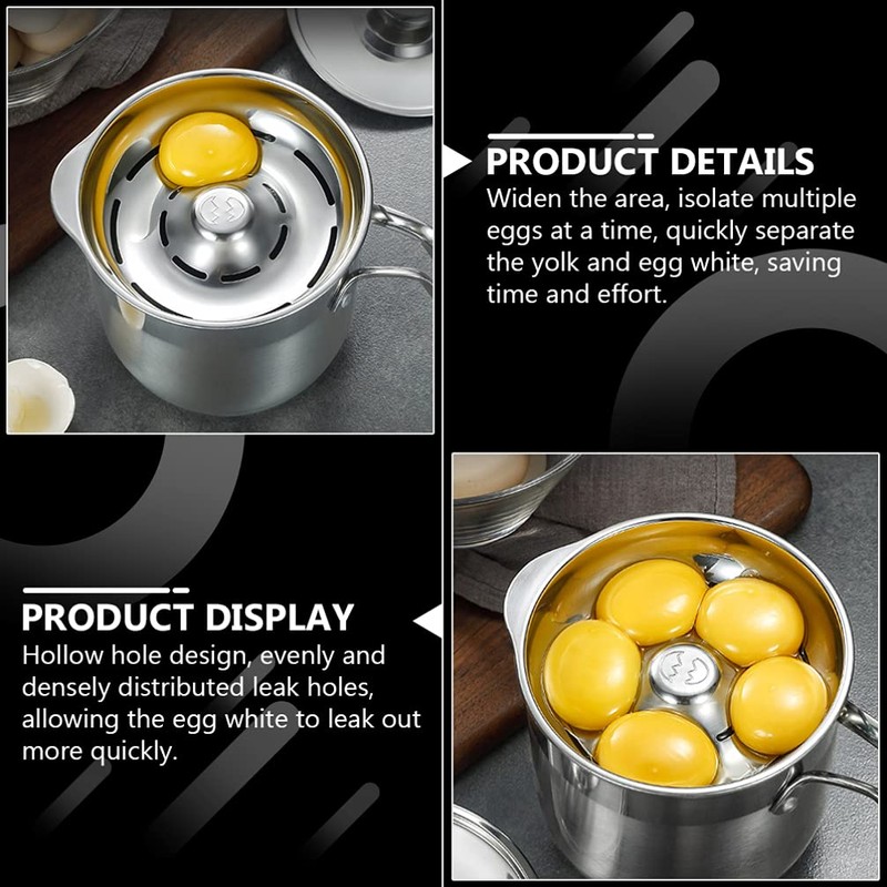 Angoily Egg Separator - Stainless Steel Egg Yolk White Separator