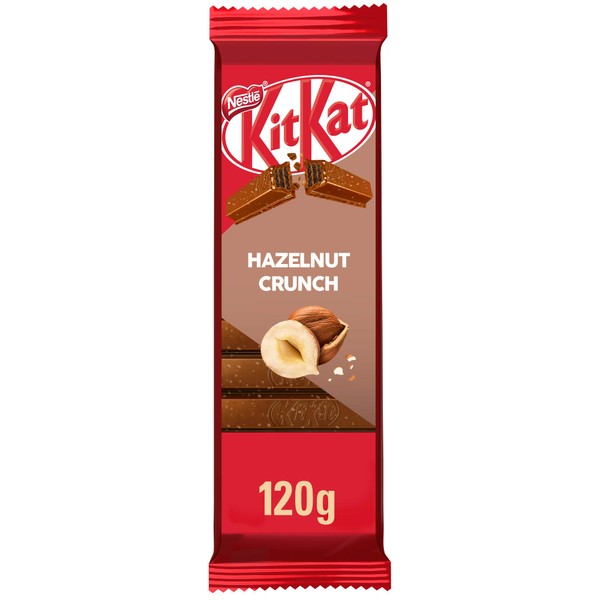 NESTLÉ Kitkat Hazelnut Crunch Wafer Bar, 120 Grams