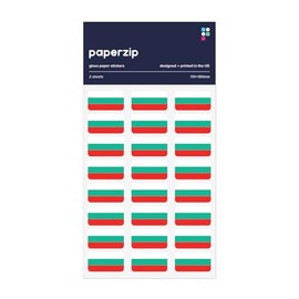 PAPERZIP - Bulgaria Flags (знаме на България, zname na Bǎlgariya) – 48 Stickers for Business, Schools, Celebrations
