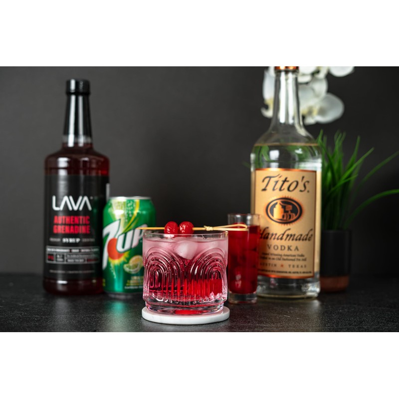 LAVA Premium Grenadine Syrup, Made with Pomegranate Juice, 100% Sugar,