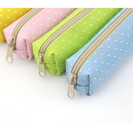 1Pc Orange Pencil Case, Cute Stationeries Pouch, Kawaii Pencil Pouch, Candy Color Pencil Box, Super Slim Pen Bag, Wave Point Cosmetic Bag，Pen, Pencil and Marker Cases，Arts, Crafts and Sewing