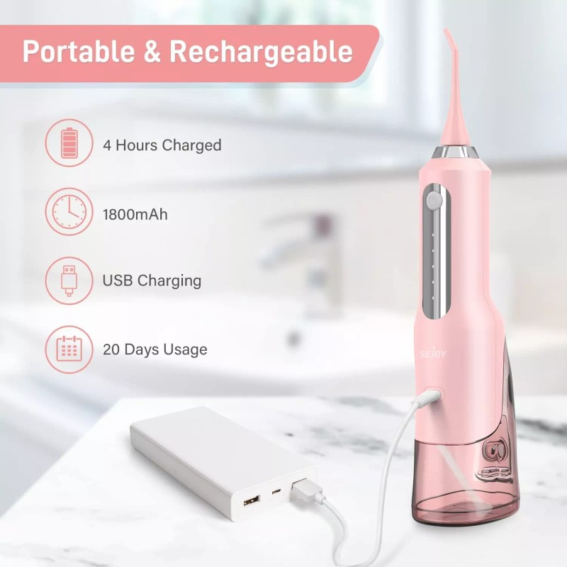 Sejoy Water Dental Flosser Teeth Pick Portable Cordless Oral Irrigator