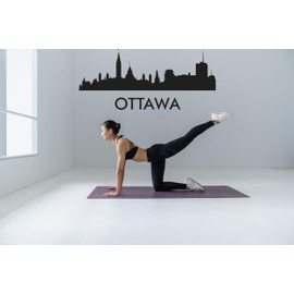 Cityscape Ottawa Canada with Text Vinyl Vinyl Art Decal Removable Matte Finish Urban Home Decor Skyline Mural for Indoor Walls