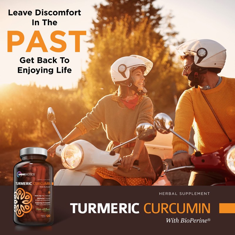 Organic Turmeric Curcumin Supplement with Black Pepper Extract - 1500mg