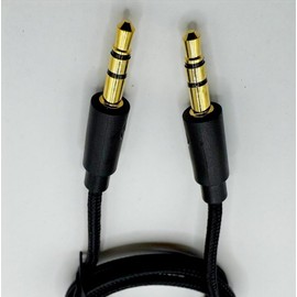 LockMingle Braided AUX Cable, 1.2m, 3.5mm Male-to-Male Audio Lead, Gold-Plated Connectors, Heavy-Duty – Tangle-Free Braided Audio Jack Lead Black