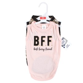 Luvable Friends Dog Pet Dog and Cats Cotton T-Shirts 2pk, BFF Leopard, X-Small