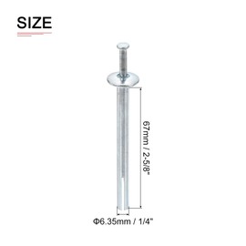 DTGN 1/4" x 3"(D x L) Drive Anchors - 25Pack - Good for Metal Steel Aluminum Concrete - Hammer Drive Nail - Silver