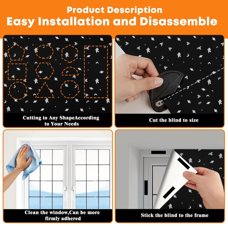 blackout blinds stick on 200X145cm,Patterned blackout fabric Temporary 100% Blackout