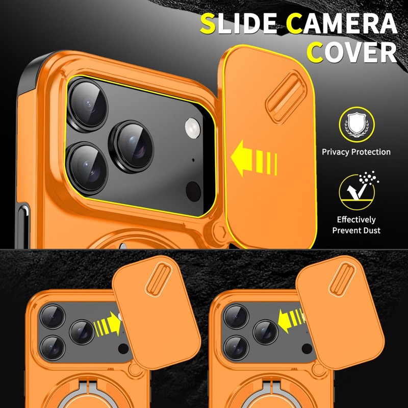 MRRSIWEI for Apple 17 Pro Max Case with Slide Camera.Slide