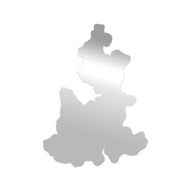 Puebla State Shaped V2 Premium Sticker Decal Chrome Mirror Silver Metallic pu PUE Mexico Free and Sovereign State of - Chrome Silver - 13.16" W x 18" H