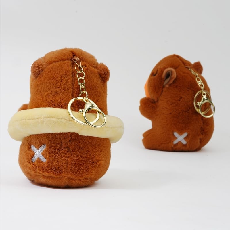 Clearstone Capybara Plush Keychain Chavimaru Swim Ring (Duck) 13cm Brown