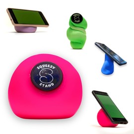 SQUEEZY STAND Barbee Pink The Most Flexible Stress Relieving Phone Stand, Phone Mount, or Phone Grip for Desk, Car, Bed, or Anywhere - Compatible with All Phones or Devices