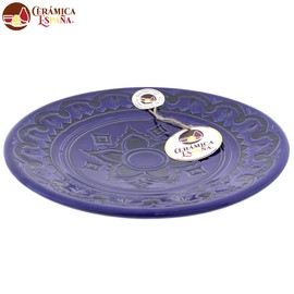 CERÁMICA ESPAÑA Decorative plate for hanging on the wall, wall plate, ceramic plate, model D22, 100% handmade decoration, 23 x 23 x 3.5 cm