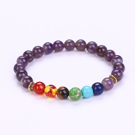Stocking Stuffers Holiday Outfits for Women 2024 Chakra Bracelets for Women Healing Bracelet Beaded Bracelets Chakra Bracelets Amethyst Bracelet Healing Crystal Bracelet Stress Relief Gifts for Men