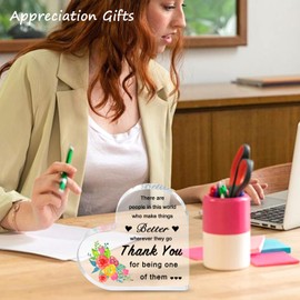 Thank You Gifts Acrylic Heart Keepsake – Inspirational Appreciation Gift for Women, Men, Employees, Nurses, Teachers, Boss, Manager, Coworkers – 4x4x0.4” Desk Decor for Farewell, Retirement, Admin Day