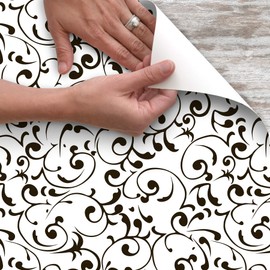 Con-Tact Brand Creative Covering, Self-Adhesive Shelf Liner, Multi-Purpose Vinyl Roll, Easy to Use and Apply, 18'' x 16', Virtu Black