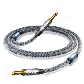 Aux Cable,3.5mm Male to Male Aux Cord with Magnetic Ring Supports[Hi-Fi,6.6FT/2M] 1/8 Inch Braided Audio Cable for Headphone Jack, Auxiliary Cord for Home/Car Stereo, Speaker