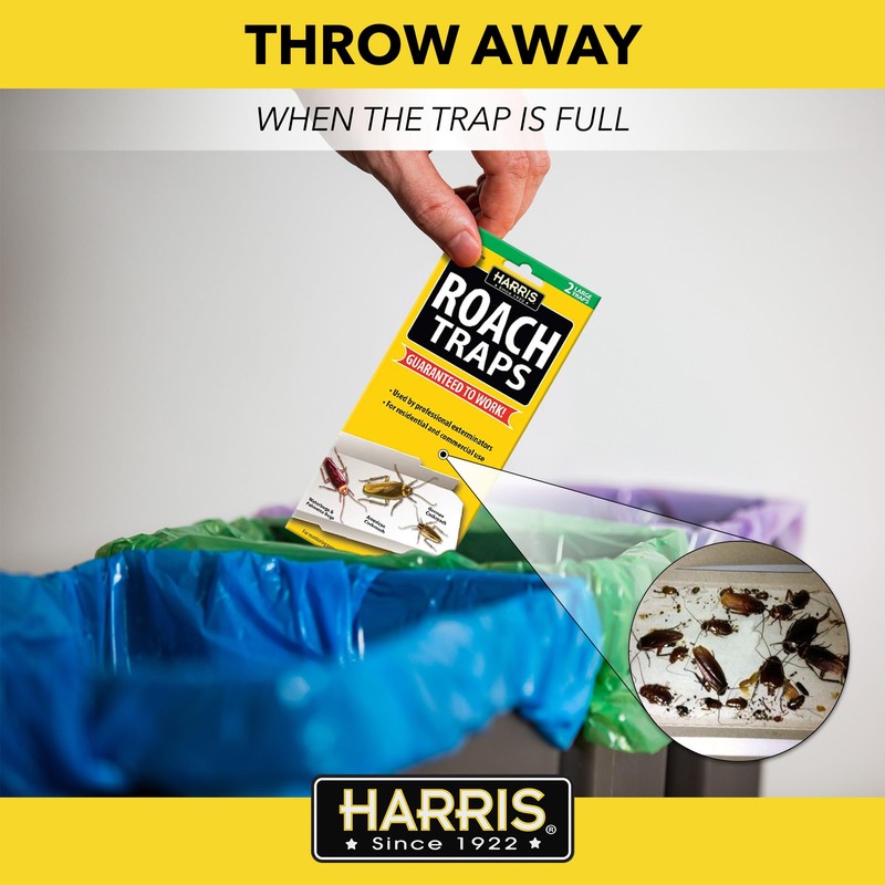Harris Roach Glue Traps, 2-Pack, for Residential and Commercial Use