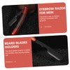FRCOLOR Stainless Steel Barber Blade Holder Ebony Handle Traditional Shaving