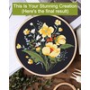 Santune 3 Pack Flower Embroidery Kit for Beginners Adults Cross