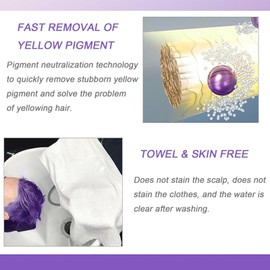 Rostblant 218ml Anti-Gelb-Shampoo,Kommt mit einer 50ml Probepackung, Professionelles Lila Toning Shampoo für blondes, gebleichtes Haar, Revitalisiert gebleichtes Haar