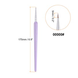 HARFINGTON 3pcs Detail Paint Brushes 5mm Pointed Tip Nylon Hair Miniature Painting Brush for Watercolor Oil Acrylic Painting(00000#), Purple