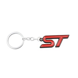 1 Piece 3D Metal ST Key Buckle Sticker Car Head Emblem Badge Chrome Sticker for Most Car Models (Red)