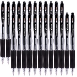 24pcs RIANCY Fine point Black Gel Ink Pen Premium Black Gel Pens for Smooth Writing Retractable Rollerball Pen for Office School Note Taking class drawing Art Stationery Supply 0.5mm tip