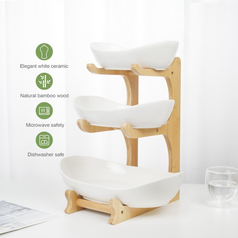 Seven Sparta 3 Tier Fruit Bowl for Kitchen Counter (PLUS