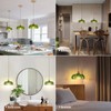 Shenmoyl Pendant Light with Green Scindapsus Glass Lmapshade, Brass Vintage