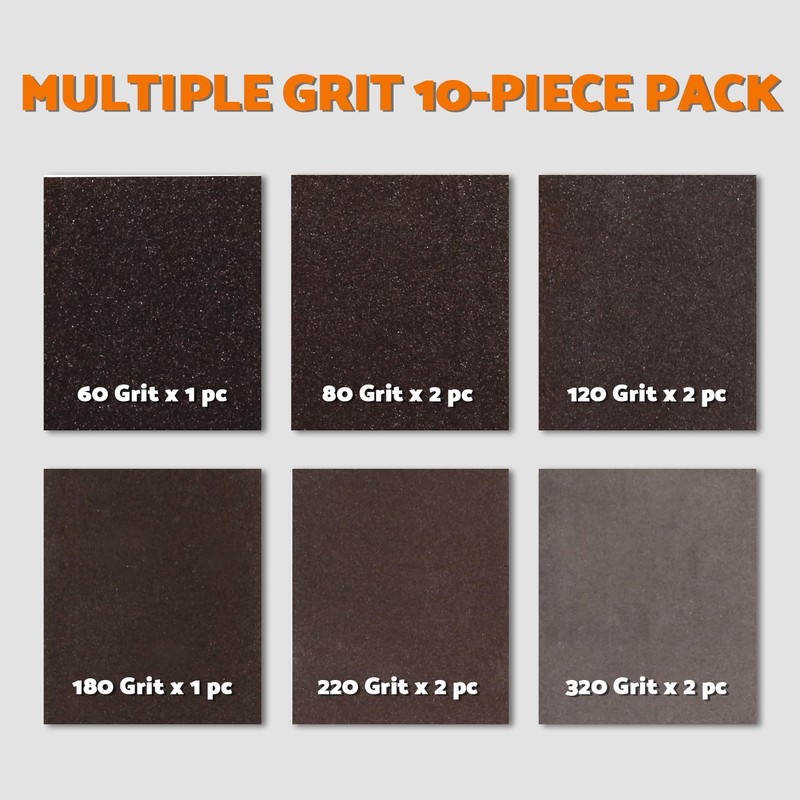 Sanding Block 10 pcs with Tack Cloth, 60 80 120