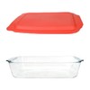 Pyrex 233-D 5 Qt Glass Baking Dish and 233-PC Red