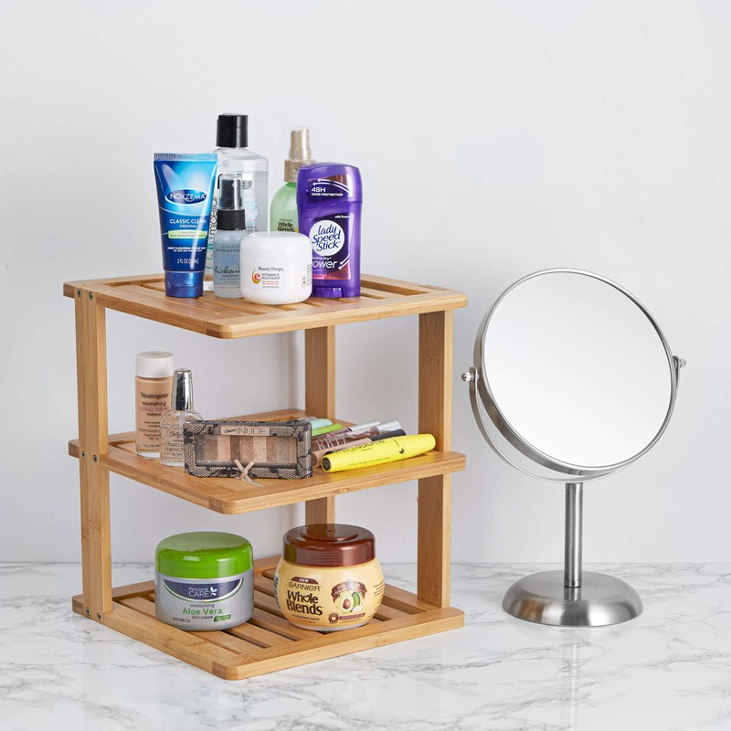 BERYLAND Bamboo Corner Shelf - 3 Tier 10 x 10
