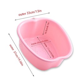 AXLOFO® Large Spa Foot Bath Bowl, Sturdy Plastic Foot Soak Bowl, Massage Foot Pedicure Bowl, Detox, feet soak, Extra FootBath foot basin For Soaked to Remove Dead Skin, Calluses (pink)