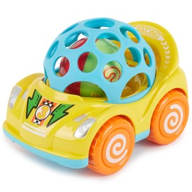 Bieco Pull Back Car with Rattle, Yellow, Car Toy, Baby Car, Wind-Up Cars with Retraction, Toy Car from 1 Years, Toy Car, Cars Toy, Cars Gifts, Toy from 1 Year