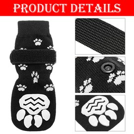 2 Pairs Anti Slip Dog Socks Pet Paw Protector Dog Boots Dog Claw Socks with Strap Dog Grip Socks Pet Socks Stop Licking Paws for Puppy Doggy on Hardwood Floor Indoor Outside Walking Scratching (M)