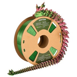 IKSYTEM 3D Printer Filament, Super Shiny Dual Color PLA Red Green, Creating Beauty and Having Fun with 3D Printing Filament, Silk PLA Filament 1.75mm +/-0.03mm, 1kg/2.2lbs PLA Spool