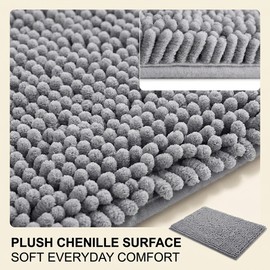 Super Water Absorbent Door Mat Indoor, Microfiber Quick Dry Chenille Entryway Rug, Slip Resistant Front Door Mat, Indoor Mats for Entryway, Machine Washable Pet Rug