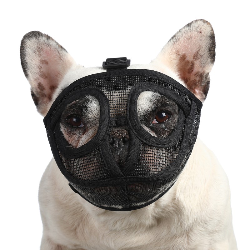 Short Snout Dog Muzzle Bulldog Muzzle Adjustable Breathable Mesh for