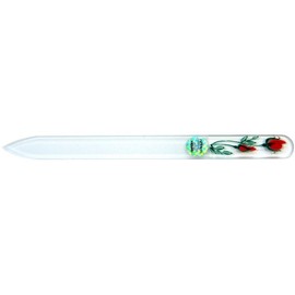Blazek Glass Nail File Hand Painted Medium 140mm Czech Red 82SYP102