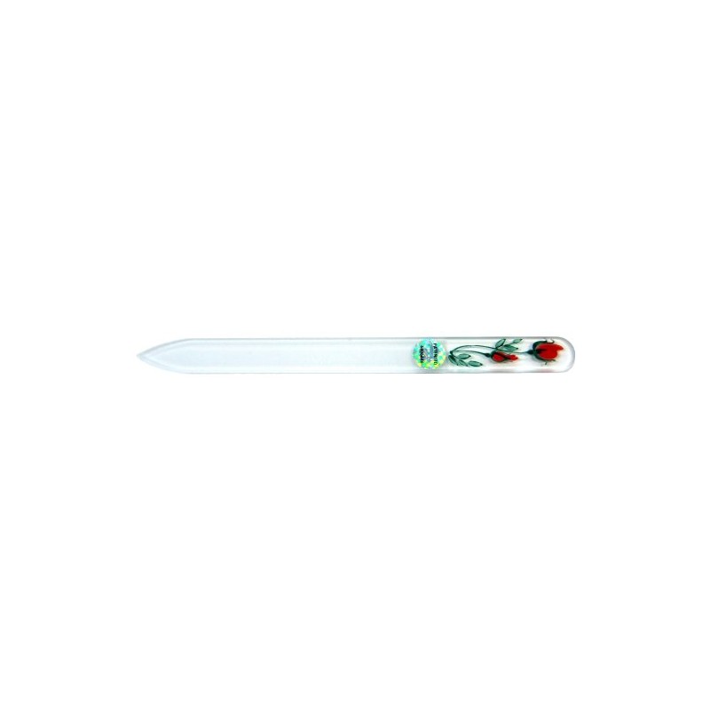 Blazek Glass Nail File Hand Painted Medium 140mm Czech Red