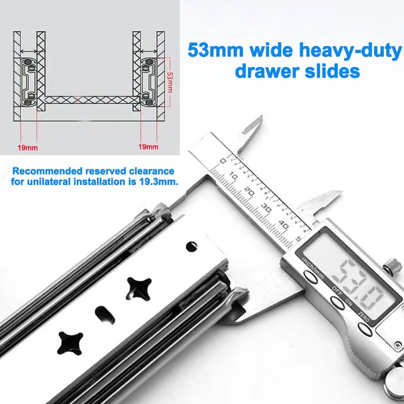 Hitess 60 Inch Heavy Duty Drawer Slides with Lock 250lb